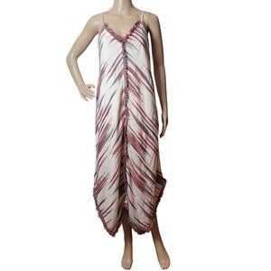 Bohemian-Inspired Fringe Hem Spaghetti Strap Maxi Dress